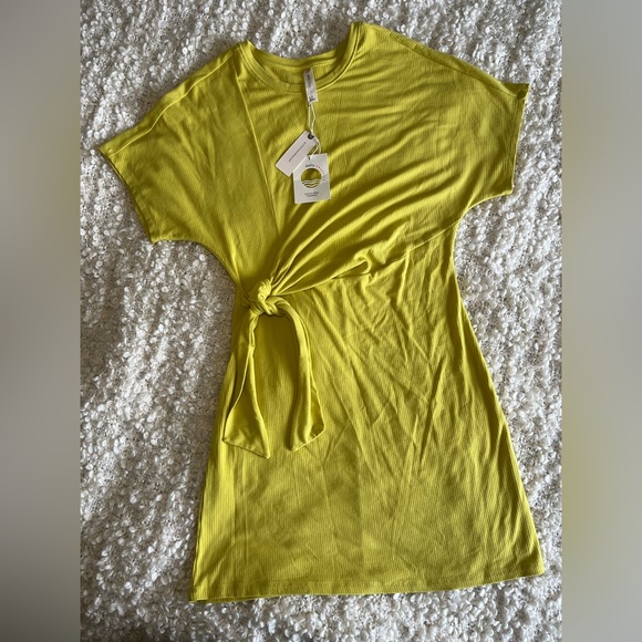✨NWT✨Daily Practice by Anthropologie. Nico Tie-Waist Dress Chartreuse. Size M - Picture 7 of 14